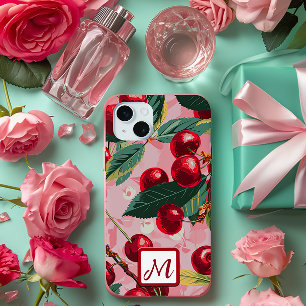 Vintage-Rosa-Cherry-Pop-Monogramm Case-Mate iPhone Hülle
