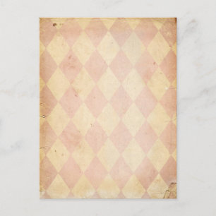 Vintage-Rosa-Diamant-Druck Postkarte