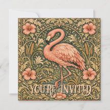 Vintage-Rosa-Flamingo-Art-Nouveau-Design