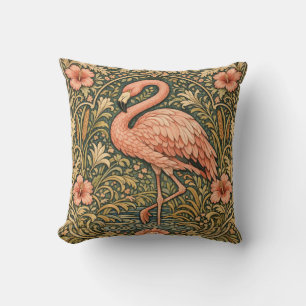 Vintage-Rosa-Flamingo-Art-Nouveau-Design Kissen
