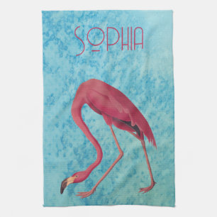 Vintage Rosa Flamingo Geschirrtuch
