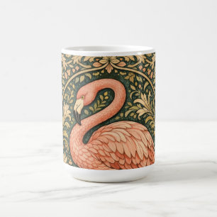 Vintage-Rosa-Flamingo-Kunst im Jugendstil-Design Kaffeetasse