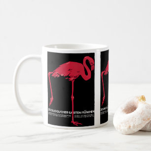 Vintage Rosa Flamingo-Vogel im Zoo München Deutsch Tasse