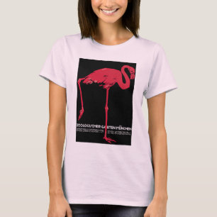 Vintage rosa Flamingovogel im Zoo München Deutschl T-Shirt