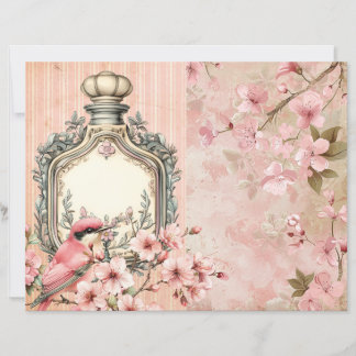 Vintage rosa Flasche Floral 2 Seitenlayout