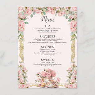 Vintage rosa Floral-High-Tea-Party-Baby-Shower Mitteilungskarte