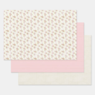Vintage rosa florale Coquette-Geschenkpapier Geschenkpapier Set
