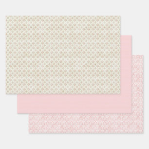 Vintage rosa florale Coquette-Geschenkpapier Geschenkpapier Set