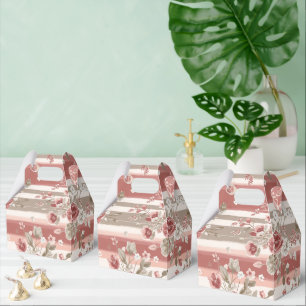 Vintage rosa florale Streifen Baby Shower Geschenkschachtel