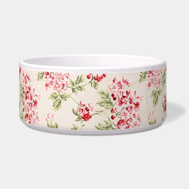 Vintage rosa florales Shabby Chic Muster Napf (Vorderseite)
