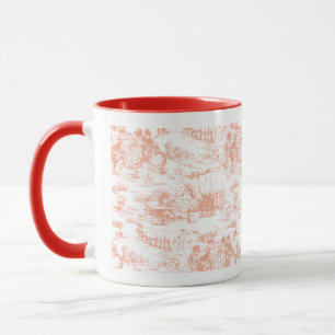 Vintage rosa Franzosen Toile Tasse