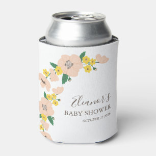 Vintage Rosa Gelbe Blumige Babyparty Kundenspezifi Dosenkühler