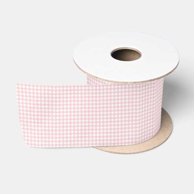 Vintage Rosa Gingham Rustikal Landhaus  Satinband (Spule)