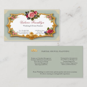 Vintage-Rosa-Gold-Filigran-Eventplaner Visitenkarte