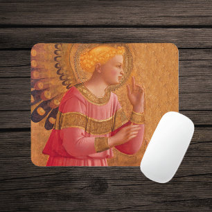 Vintage Rosa Goldener Christlicher Engel Mousepad