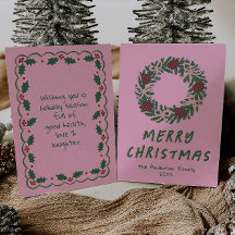 Vintage rosa grüne Bögen Weihnachten Weihnachten N