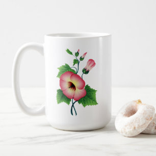 Vintage-Rosa-Hibiskus-Botanik-Kunst - Klassische Ä Kaffeetasse