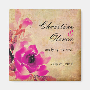 Vintage-Rosa-Hochzeit-Save-The-Date-Magnet Magnet