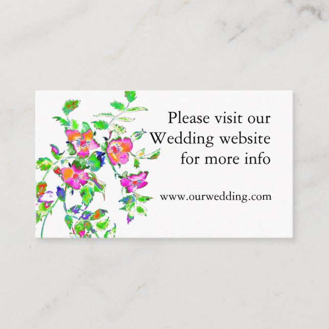 Vintage Rosa-Hochzeitskarte Begleitkarte (Vorderseite)