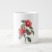 Vintage-Rosa-Kamelie-Botanik-Kunst-Tasse
