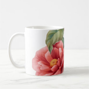 Vintage-Rosa-Kamelie-Botanik-Kunst-Tasse Kaffeetasse