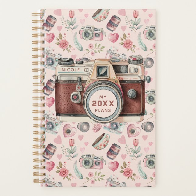 Vintage rosa Kamera Planer (Vorderseite)