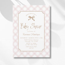 Vintage-Rosa karierte Diamant-Karo-Baby-Party