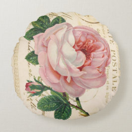 Vintage rosa Karte Postale Avec Rose Rundes Kissen