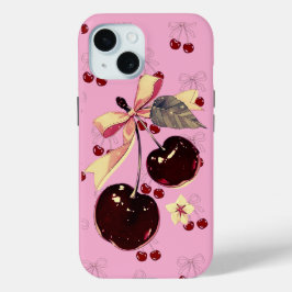 Vintage-Rosa-Kirsch- und Schleifenmuster iPhone-Hü Case-Mate iPhone Hülle