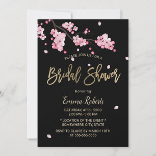 Vintage rosa Kirschblüten-Sakura-Brautparty Einladung