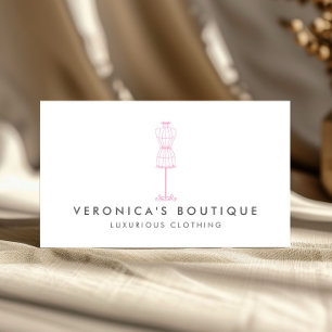 Vintage rosa Kleidung Form II Boutique Visitenkart Visitenkarte