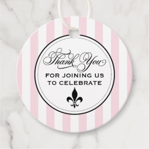 Vintage rosa Lilie Französisches Brautparty Geschenkanhänger