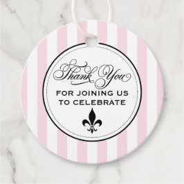 Vintage rosa Lilie Französisches Brautparty Geschenkanhänger