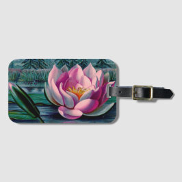 Vintage Rosa Lotus-Blume Gepäckanhänger