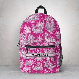 Vintage Rosa-Magentoilette Bedruckter Rucksack