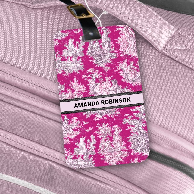 Vintage Rosa-Magentoilette Gepäckanhänger (Von Creator hochgeladen)