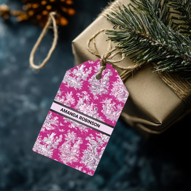 Vintage Rosa-Magentoilette Geschenkanhänger (Von Creator hochgeladen)