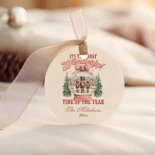Vintage-Rosa-Nussknacker-Wunderland Runder Aufkleber