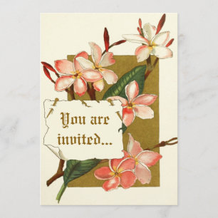 Vintage Rosa Oleander Blume Hochzeitseinladung Einladung