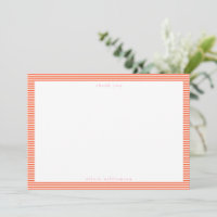 Vintage rosa-orange gestreifte personalisierte Nam