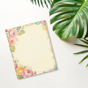 Vintage rosa orangefarbene Rosen Scrapbook Papier