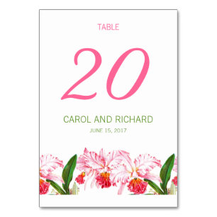 VINTAGE ROSA ORCHIDEEN, DIE TISCHNUMMER WEDDING