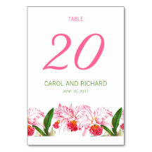 VINTAGE ROSA ORCHIDEEN HOCHZEITSTISCHNUMMER
