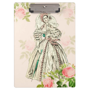 Vintage rosa Pastell Mode Klemmbrett mit Blumen