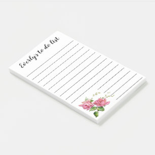 Vintage-Rosa personalisierte To-Do-Liste Post-it Klebezettel
