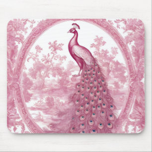 Vintage rosa Pfau Mousepad