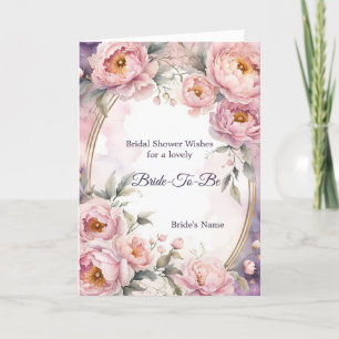 Vintage-Rosa-Pfingstrosen-Ovalrahmen-Brautparty Karte