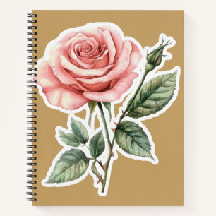 Vintage Rosa Pink   Romantisches Blumenjournal Notizbuch
