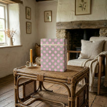 Vintage rosa Polka-Punkte auf Burlap