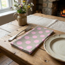 Vintage rosa Polka-Punkte auf Burlap